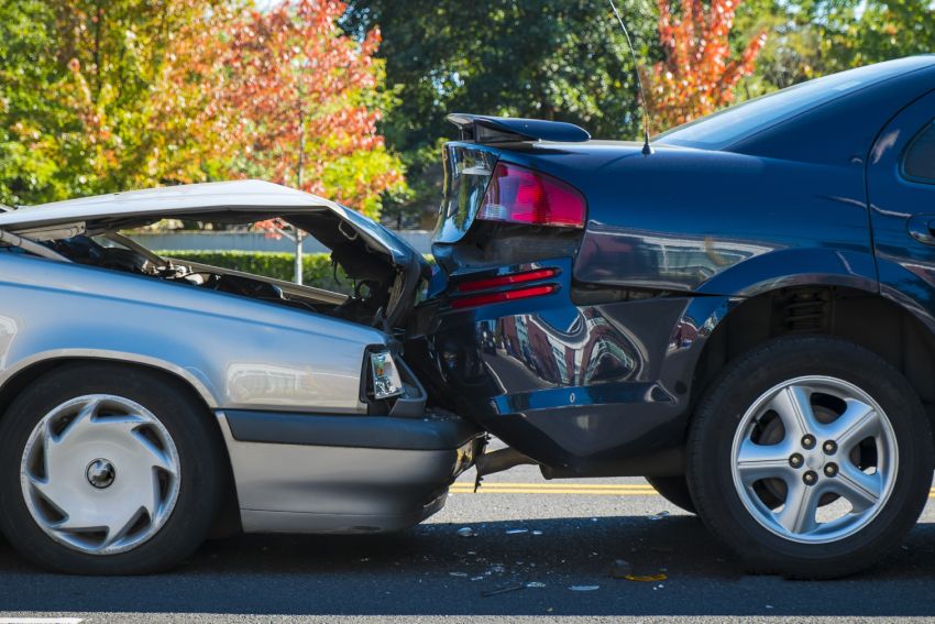 Close up of an auto accident