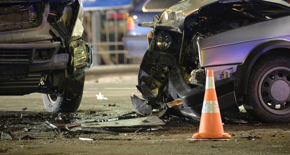 Car crash at night 